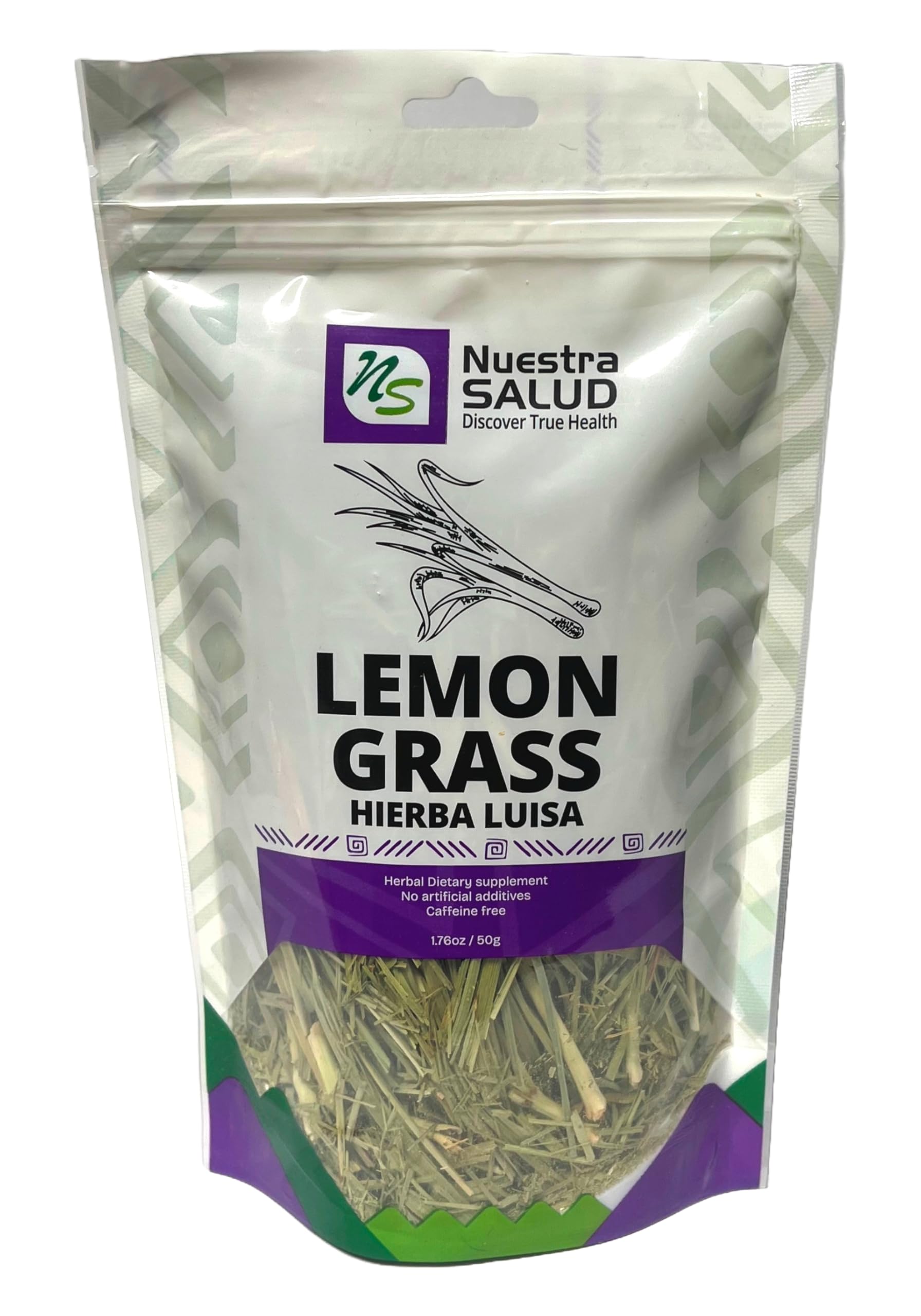 Lemongrass Tea - Hierba Luisa - Herbal Tea Leaf From Peru - For The Maintenance Of Good Health - 50G In A Zip-Lock Bag - 100% Natural And Energy Blend Free Leaves