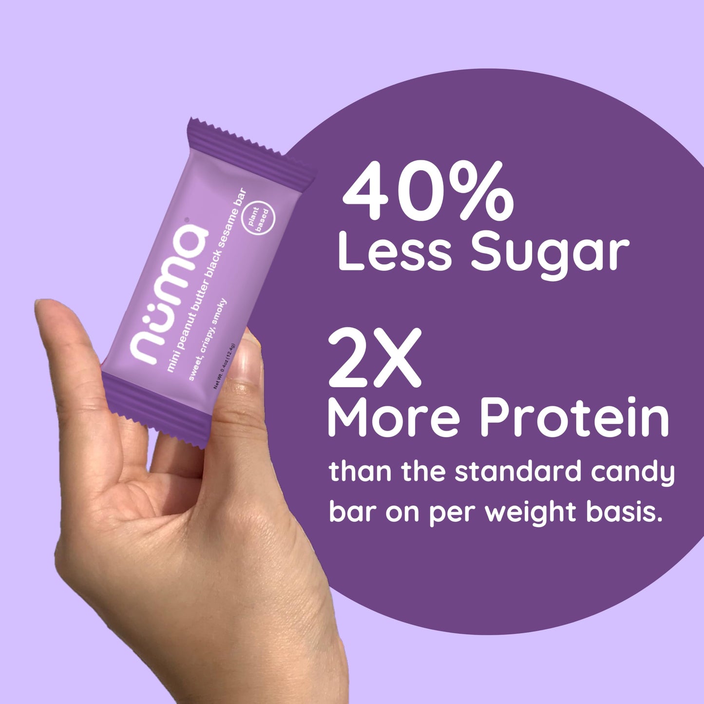 Mini Peanut Butter Black Sesame Bars - Vegan, Low Sugar, High Protein, Low Calorie, All Natural, Gluten Free - Crunchy Plant Bas