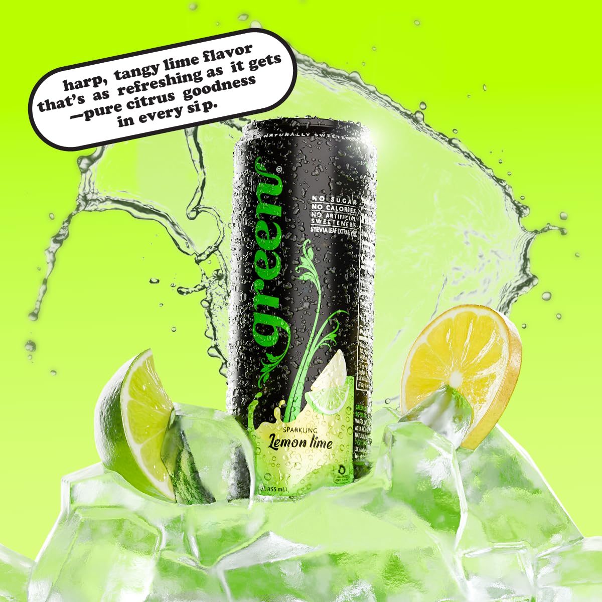 Green Cola Carbonated Soft Drinks Variety Pack - No Added Sugar, Naturally Sweetened with Stevia - Pack of 6 Cans, 12 Fl Oz