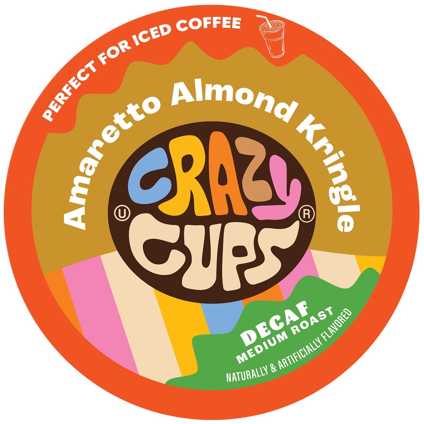 Crazy Cups Decaf Amaretto Almond Coffee Pods for Keurig, 22 Count, Brew Hot or Iced