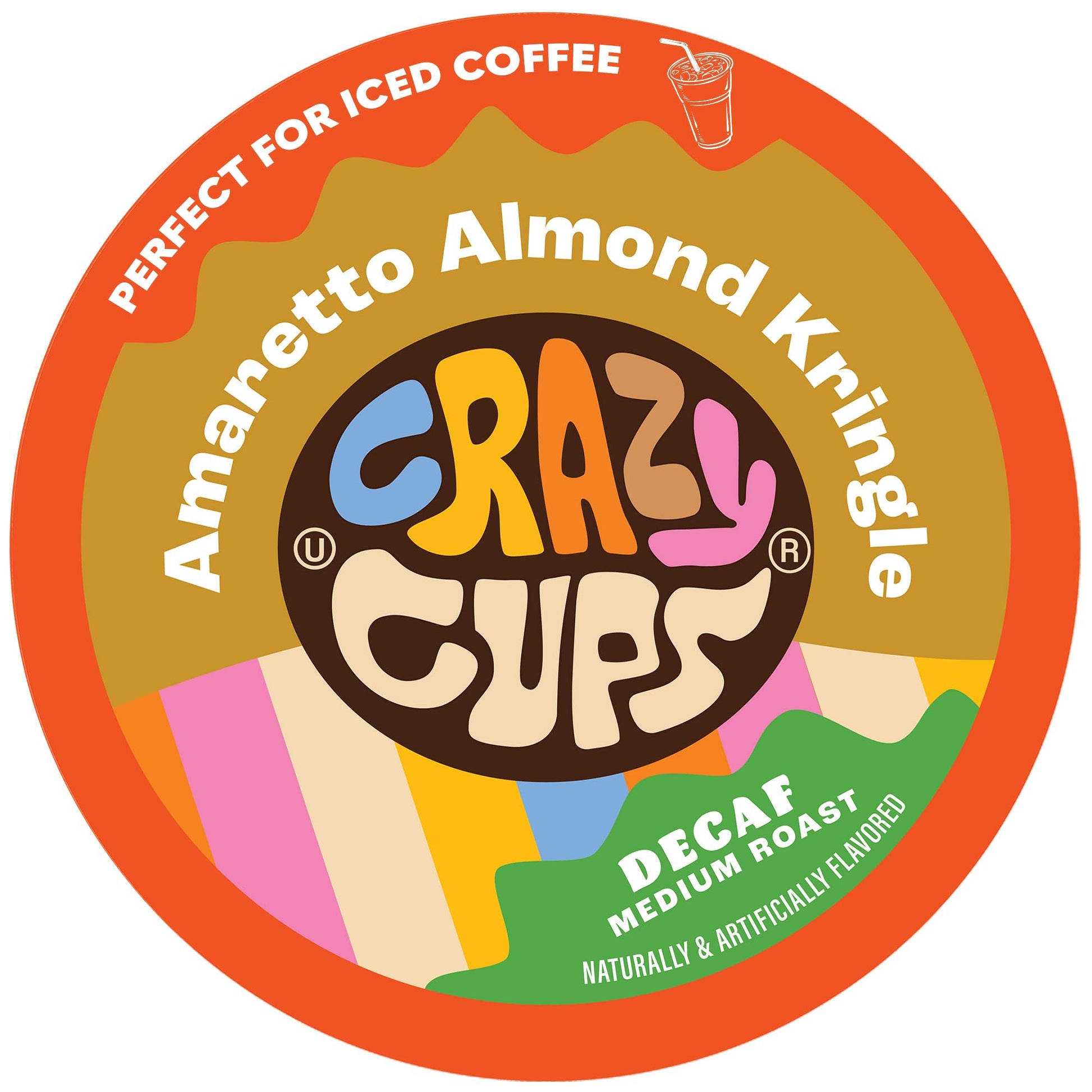 Crazy Cups Decaf Amaretto Almond Coffee Pods for Keurig, 22 Count, Brew Hot or Iced