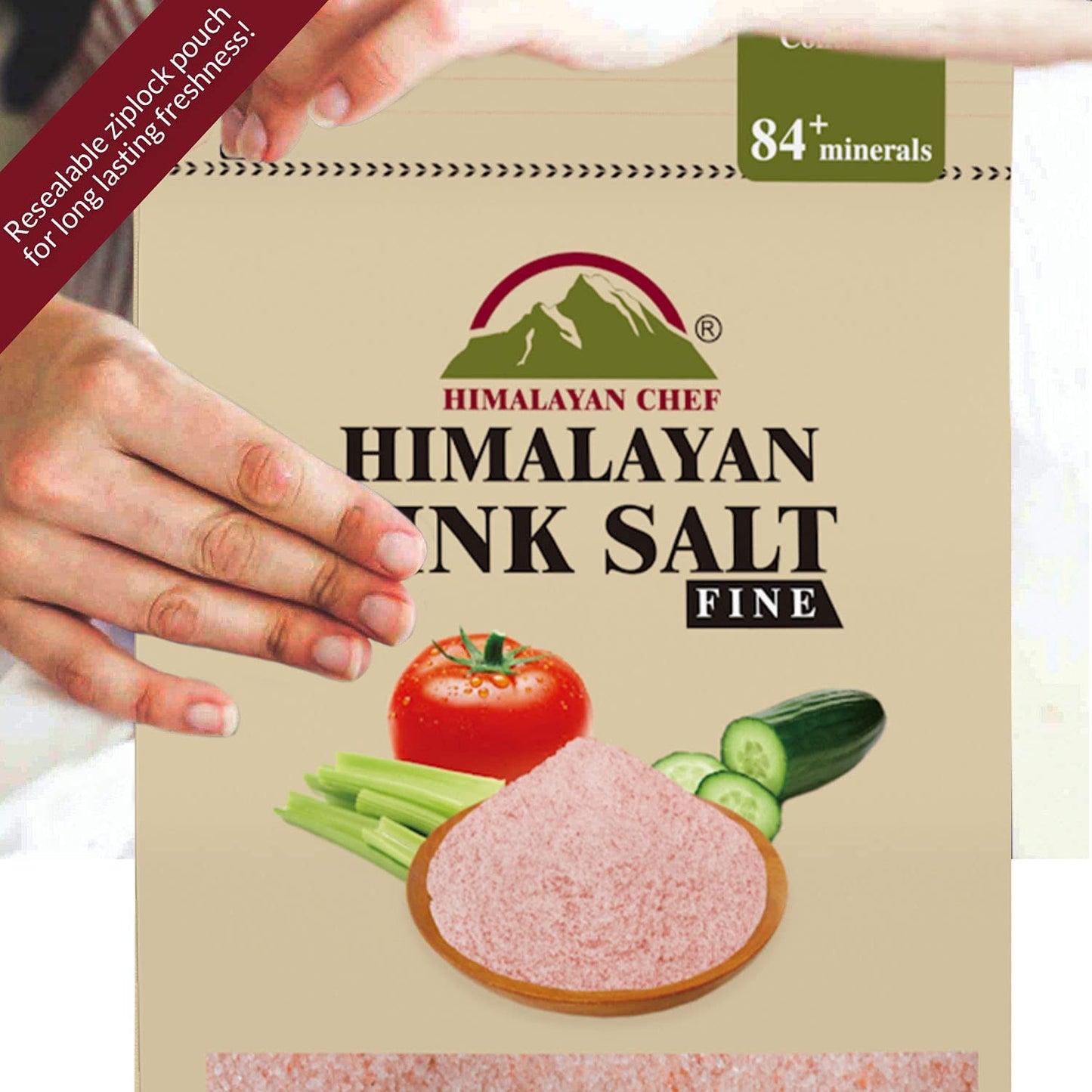 Himalayan Chef Pink Himalayan Salt, Fine Grain, 6 lbs (6x1 lb Bags)