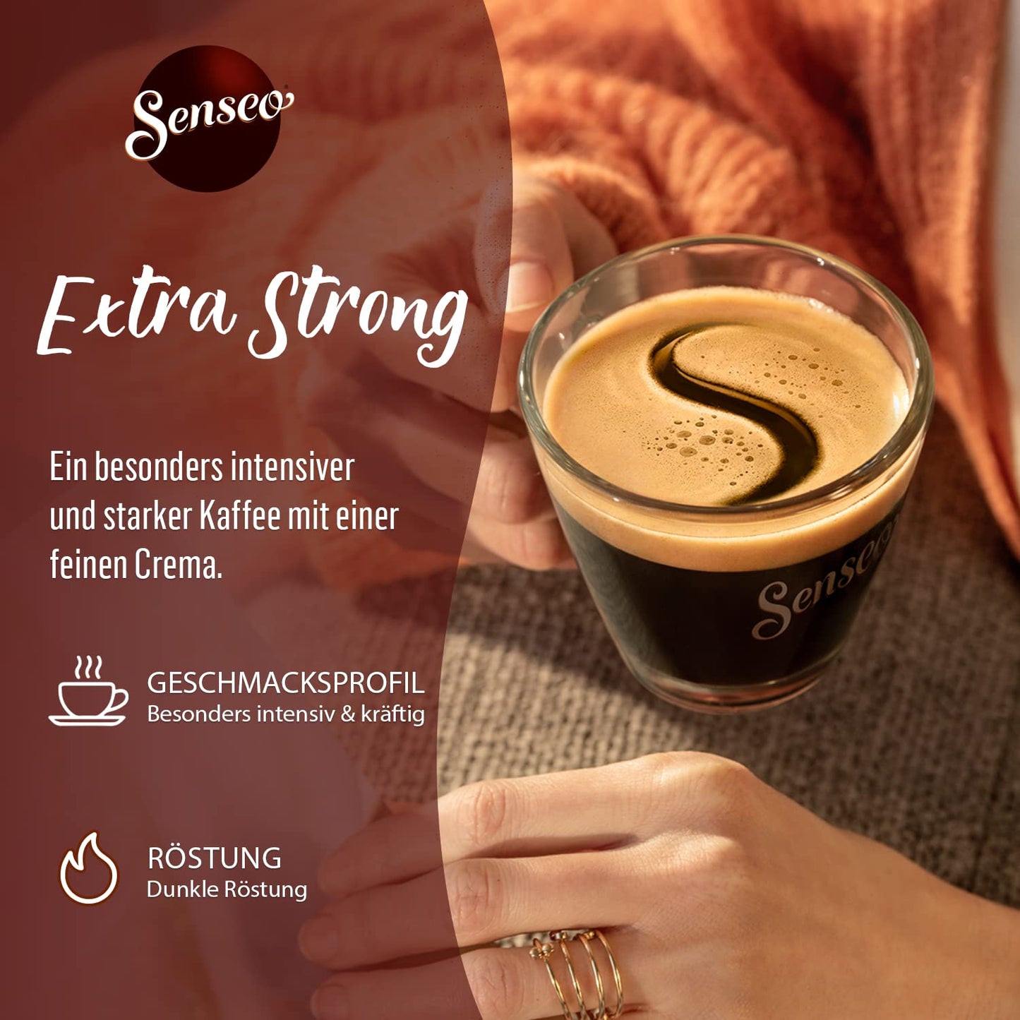 Senseo Extra Strong Dark Roast Coffee Pods, 16 Count (Pack of 5) - Single Serve Coffee Pods Bulk Pack for Senseo Coffee Machine