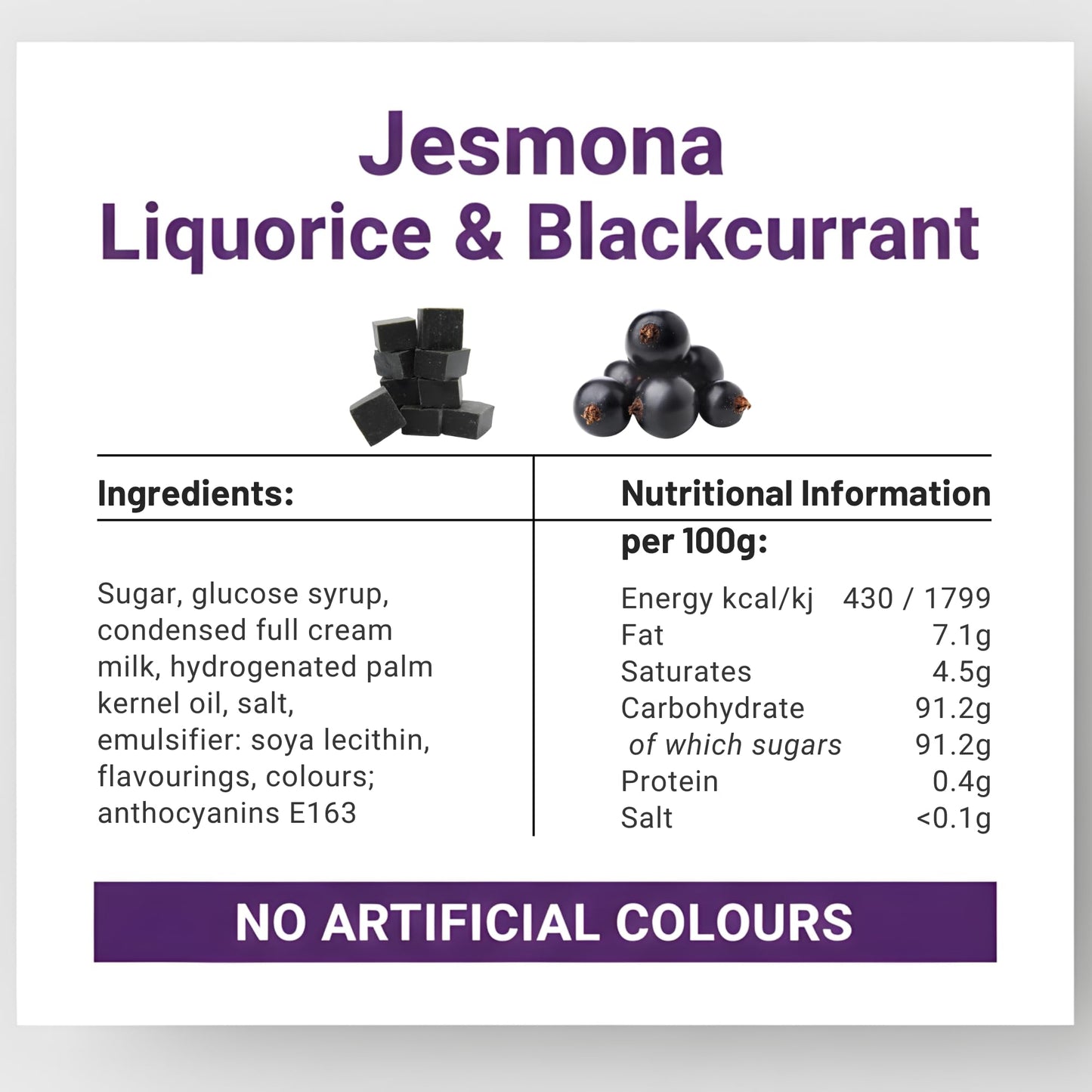 Jesmona Licorice & Blackcurrant Candy | British Hard Boiled Sweets Tin | Traditional Candy From England | Imported From Uk | Classic Gift For Scottish Food Lovers | 8.82 Oz (250G)