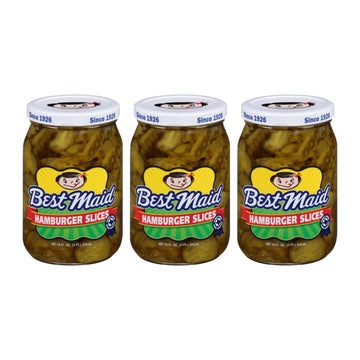 Best Maid Pickles - 9-Item Assortment of Dill, Sweet, Bread & Butter, Okra, and Specialty Pickles - 3 or 6 Packs (3 Pack, Hambur