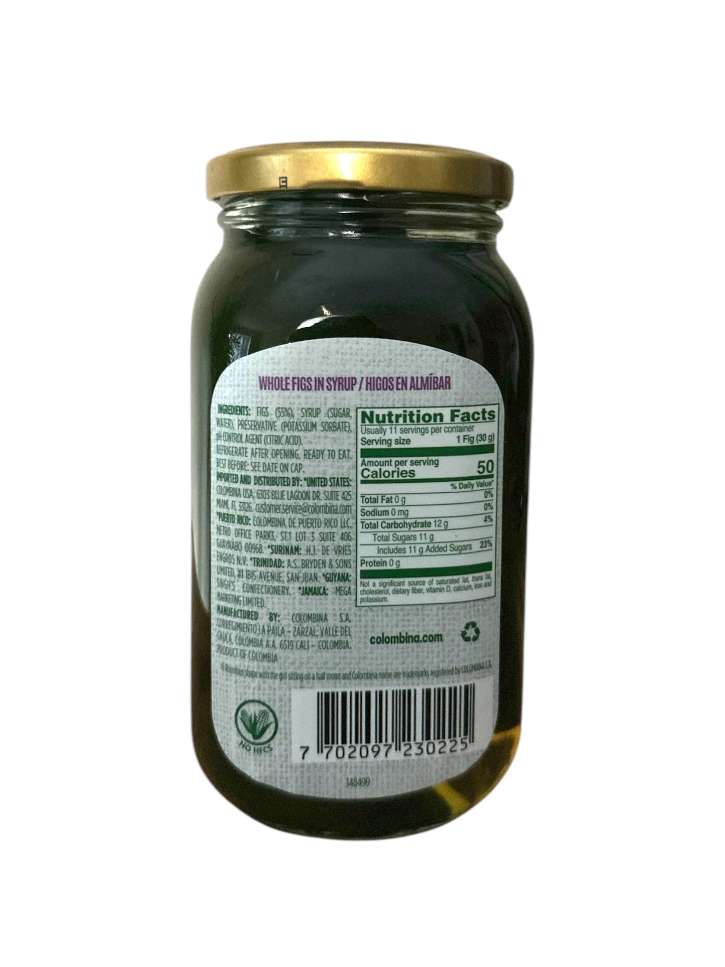 La Constancia Colombina Dulce De Brevas 600 Gr. - 2 Pack / Figs In Heavy Syrup, 21.2 Oz. - 2 Pack