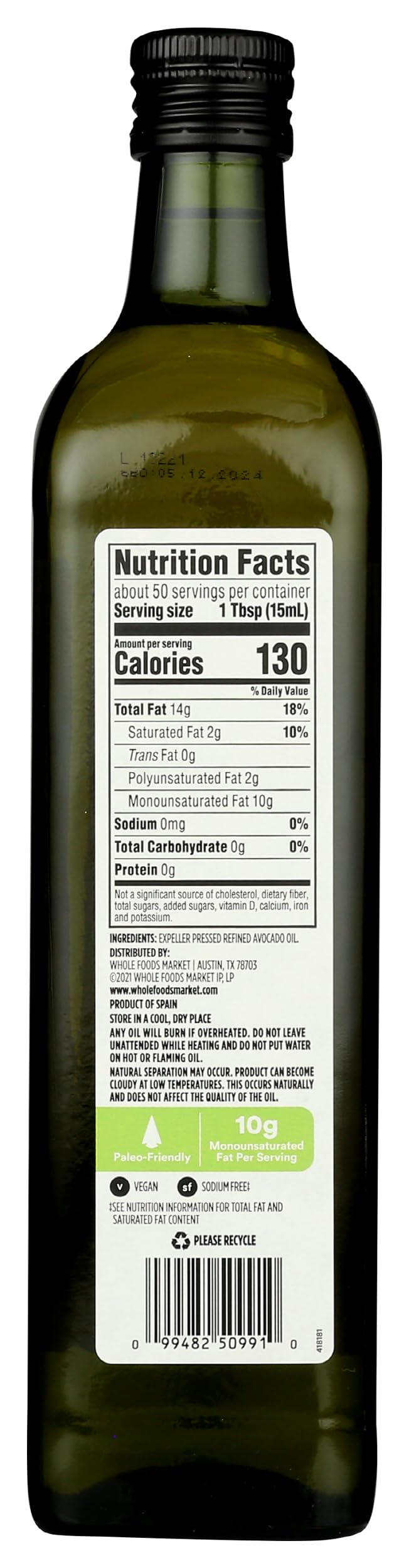 365 by Whole Foods Market Avocado Oil - 25.4 Fl Oz, Pure and Versatile Cooking Oil