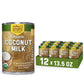 Natures Greatest Foods Organic Coconut Milk - Unsweetened, Gluten Free, Vegan - 13.5 Oz (Pack of 12)
