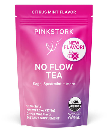 Pink Stork No Flow Tea, Organic Sage Tea To Help Dry Up Breast Milk Supply, Stop Breastfeeding And Wean Lactation Naturally, Pos