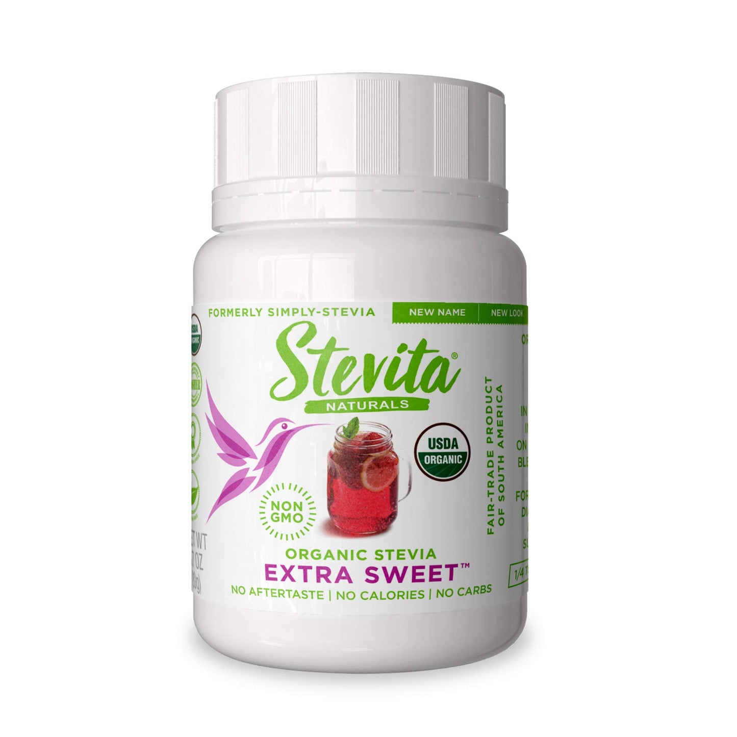 Stevita Organic Stevia Extra Sweet - 0.7 oz Powder - All-Natural, No Calorie Sweetener - USDA Organic, Non-GMO, Vegan, Kosher, K