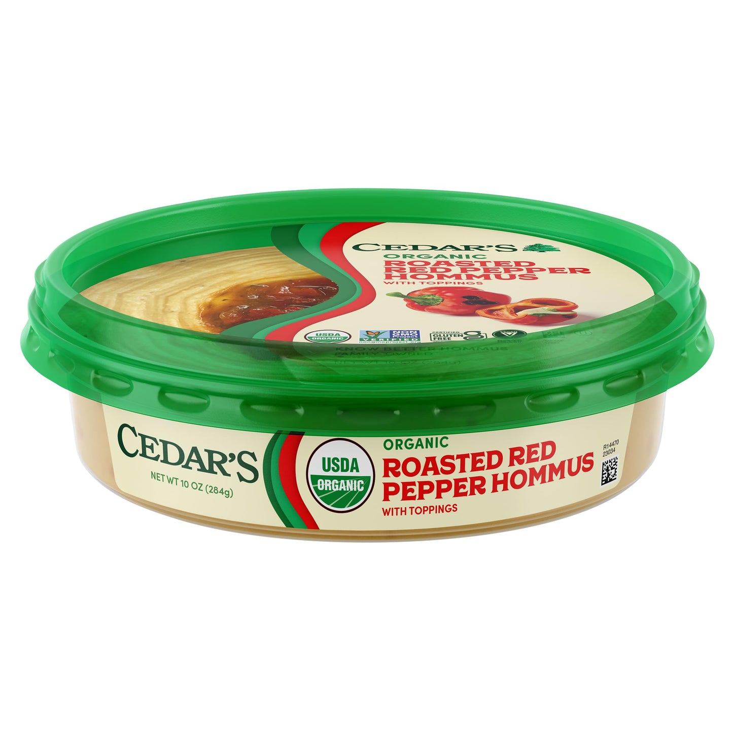 Cedars Topped Organic Roasted Red Pepper Hummus
