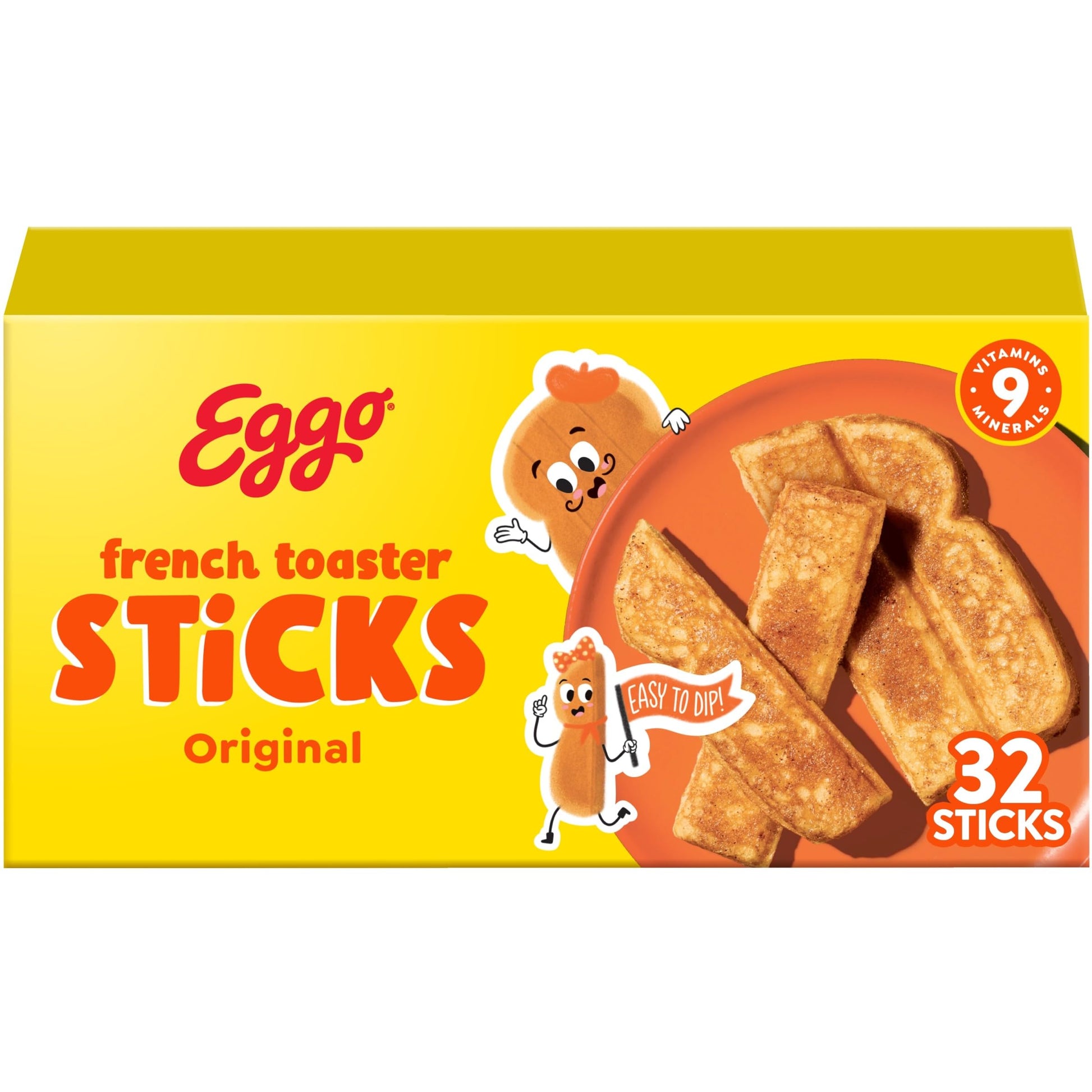 Eggo Frozen French Toaster Sticks, Frozen Breakfast, Breakfast Food, Original, 12.7oz Box (32 Sticks)