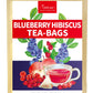 TeeLux Blueberry Hibiscus Tea Bags, Caffeine Free, 30 Count, Light Sweet & Tarty Taste