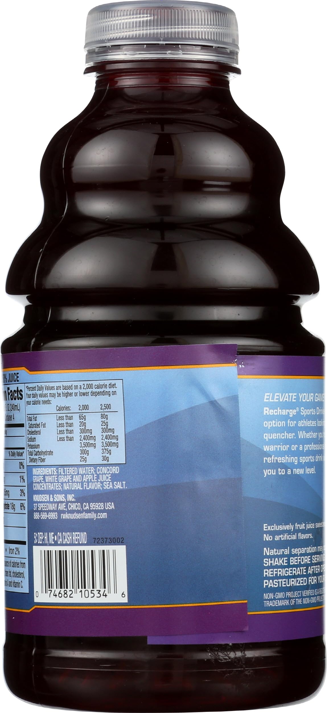 R.W. Knudsen Grape Recharge, All Natural Thirst Quencher Sports Drink, 32 fl oz