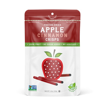 Nature'S Turn Freeze-Dried Fruit Snacks, Apple Cinnamon Crisps, Pack Of 6 (1.2 Oz Each)