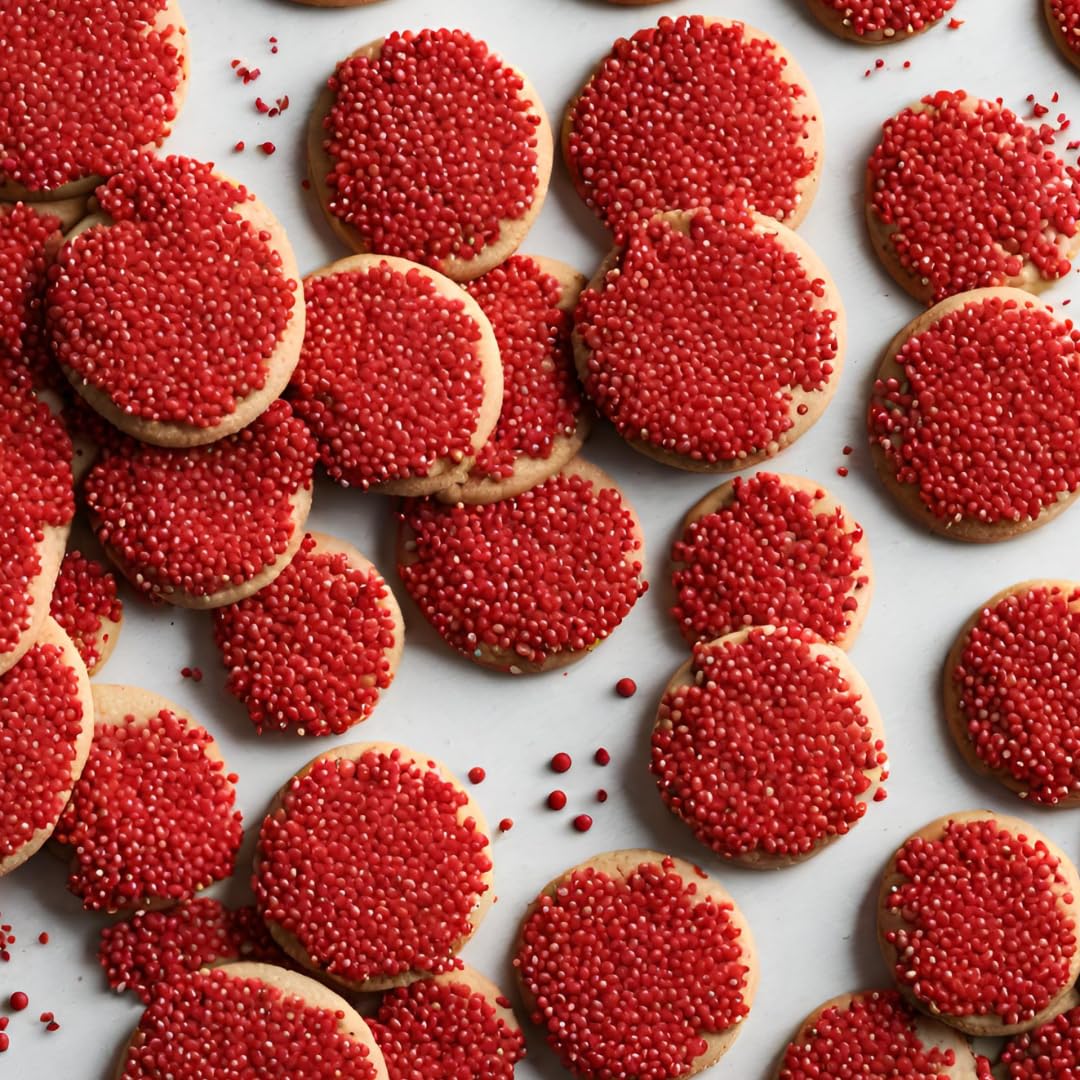 Granaroma Red Nonpareils, 1 Lb, Decorative Sprinkles, Cakes & Cookies, Bakery Staple