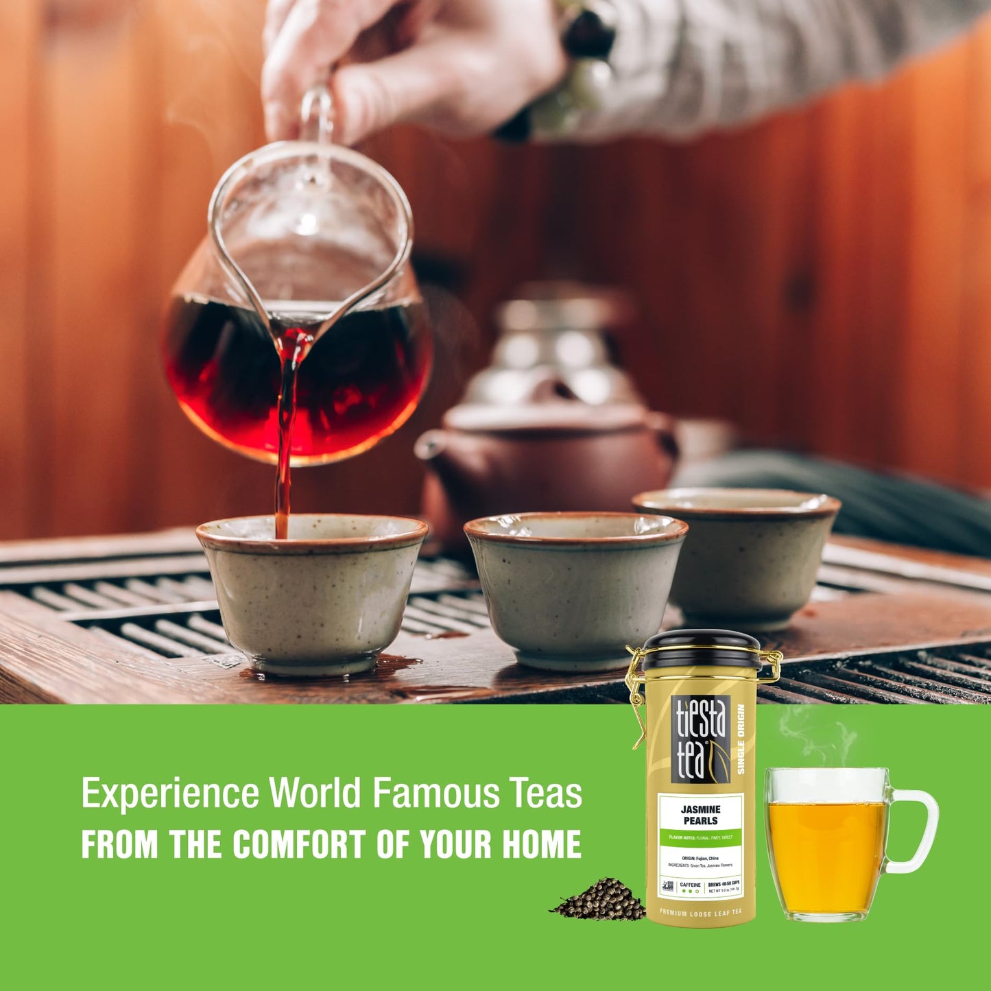 Tiesta Tea - Jasmine Pearls Green Tea | Single Origin Premium Jasmine Loose Leaf Tea From China | Medium Caffeinated | Make Hot