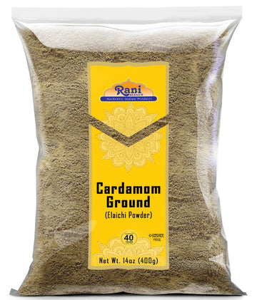 Rani Cardamom (Elachi) Ground, Powder Indian Spice 14oz (400g) ~ All Natural | No Color Added | Gluten Friendly | Vegan | NON-GM