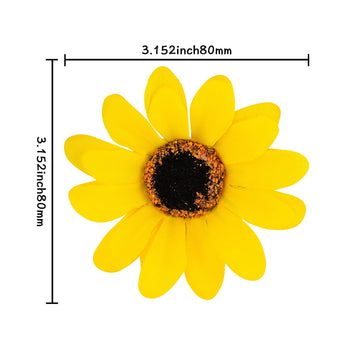 Gyufise 15Pcs Sunflower Rose Flower Cake Decorations Sunflower Cake Toppers For Birthday Summer Sunflower Wedding Party Decorati