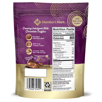 Member'S Mark Milk Chocolate Toffee Truffle With Sea Salt (19 Oz.), 38 Count (Pack Of 1)