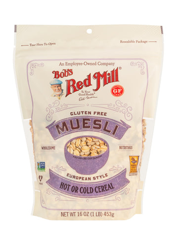 Bobs Red Mill Gluten Free Muesli, 16oz (Pack of 4) - Gluten Free, Non GMO, Kosher