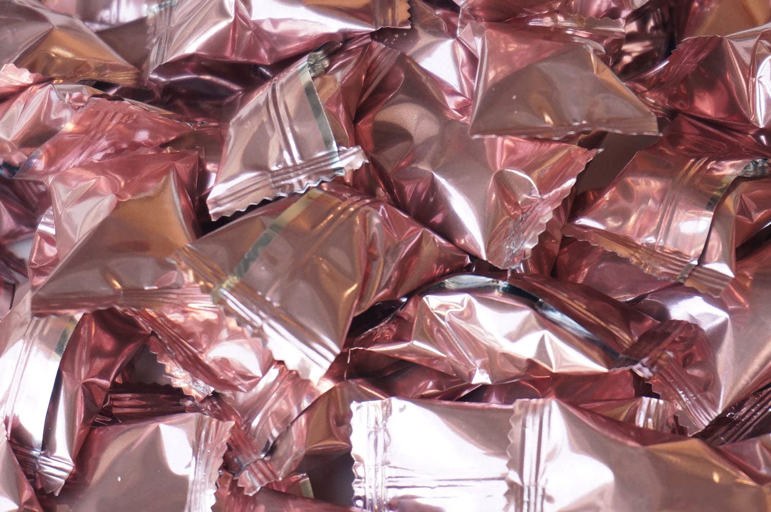 One Pack Of 50 Pieces Metallic Rose Gold Party Buttermints 7 Ounce