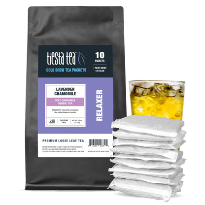 Tiesta Tea - Lavender Chamomile Cold Brew, Loose Leaf, Soft Chamomile Herbal Tea, Non-Caffeinated Iced Blend, Cold Brew Packets,