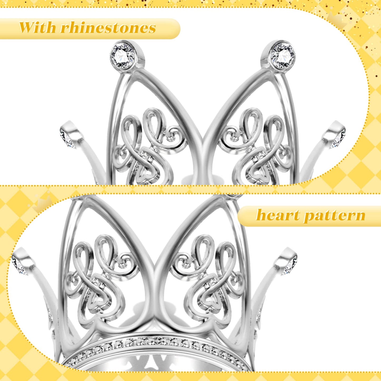 Junkin 24 Pcs Mini Crowns Mini Gold Crown Cake Topper for Flower Bouquets Small Vintage Tiara Cake Topper for Flower Arrangement