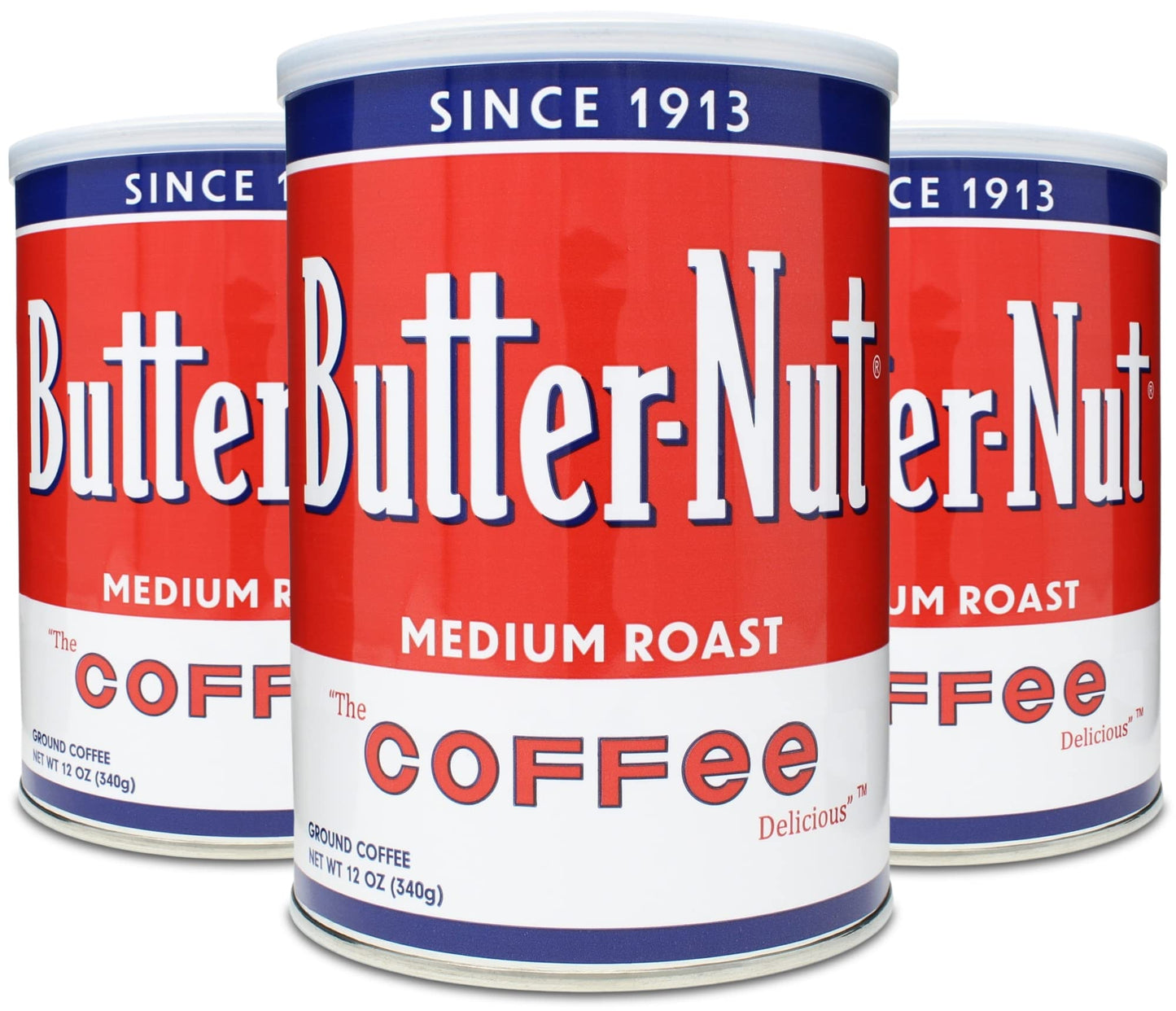 Butter-Nut Original Blend Ground Coffee, Medium Roast, 12 Ounce Steel Can (Pack Of 3)
