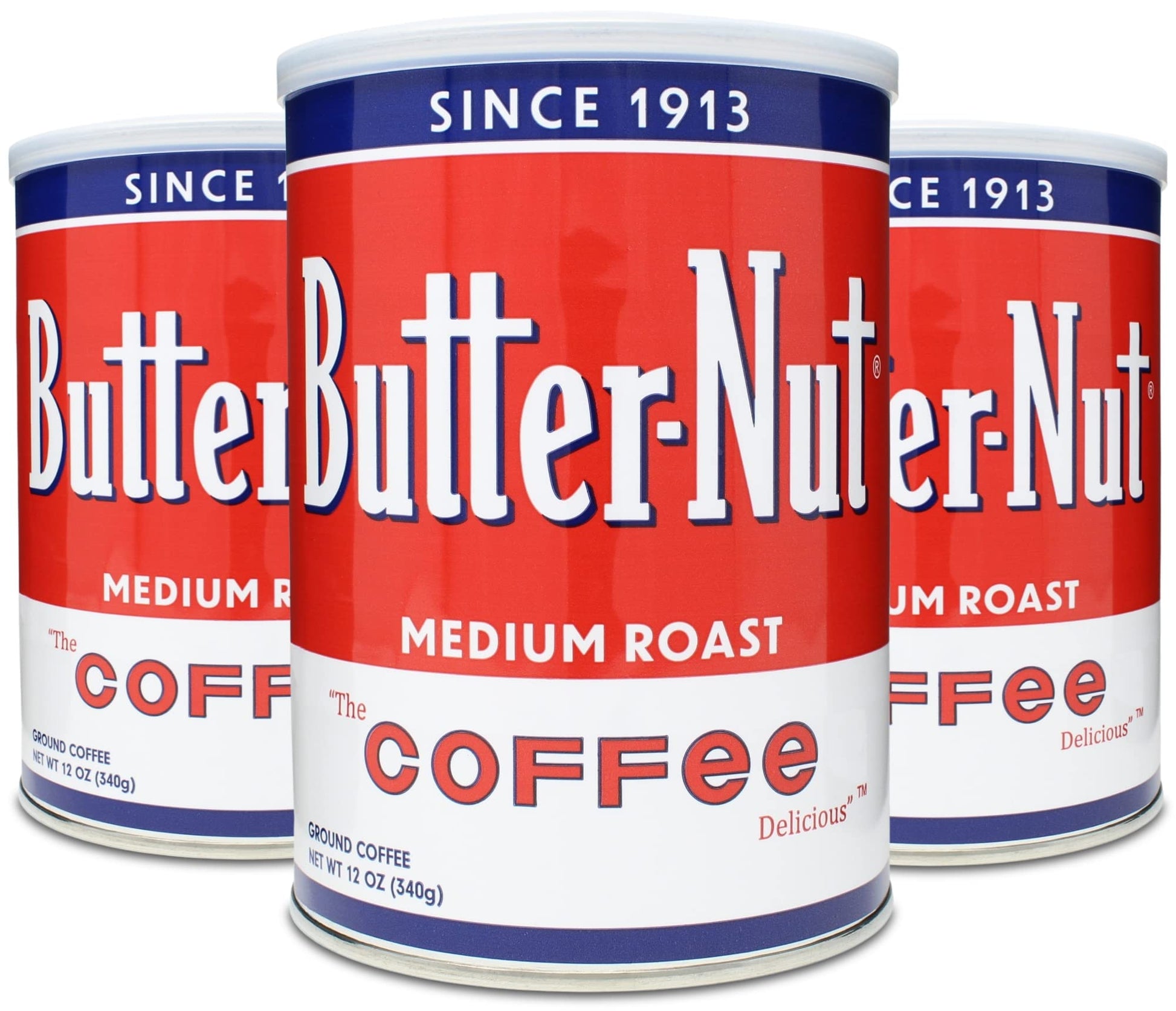 Butter-Nut Original Blend Ground Coffee, Medium Roast, 12 Ounce Steel Can (Pack Of 3)