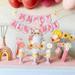 Ufromsky 57Pcs Groovy Cake Topper Boho Rainbow Cupcake Toppers Hippie Cake Decoration With Disco Balls And Daisy Flower Bus For