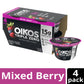 Oikos Triple Zero Mixed Berry Nonfat Greek Yogurt Pack, 0% Fat, 0g Added Sugar and 0 Artificial Sweeteners, Just Delicious High
