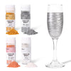 Edible Glitter for Cocktails, Luster Dust Edible, 4 Colors 5g/bottle Edible Glitter for Baking, Drinks, Cake Decorating, Cupcake