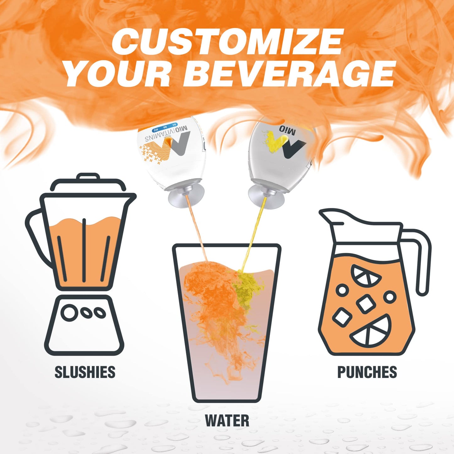 MiO Liquid Water Enhancer Variety Pack - Lemonade, Berry Blast, Orange Tangerine & Black Cherry, 4 ct, 1.62 fl oz Bottles