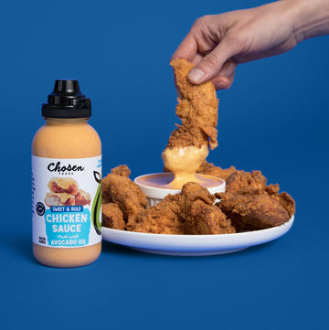 Chosen Foods Chicken Sauce for Hamburgers, Sandwiches, and Fries, 9 oz, Yellow with Reddish Hue