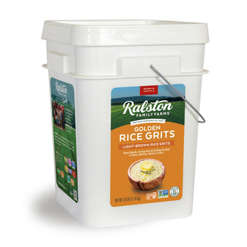Ralston Family Farms Golden Grits 25 Lb Bucket, American Grown, Non-Gmo, Naturally Gluten Free