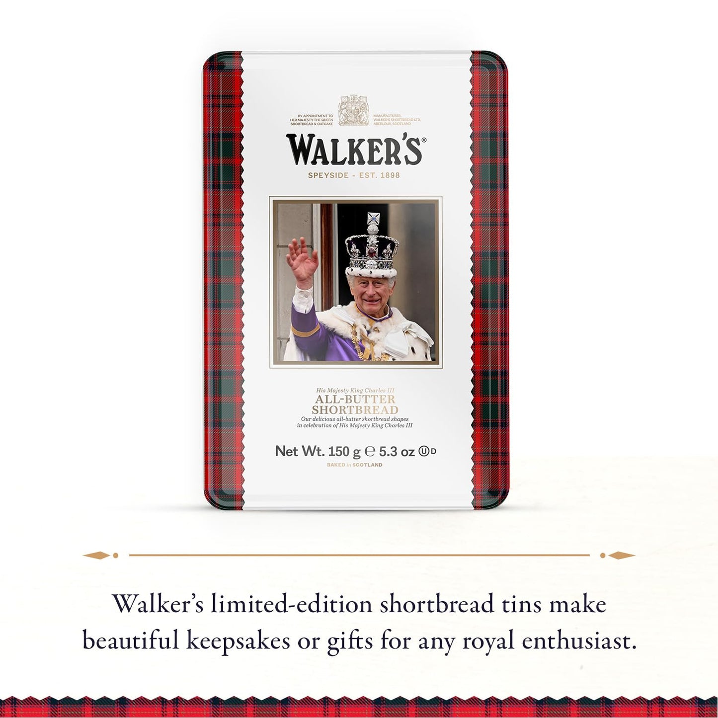 Walker'S Shortbread King Charles Iii Limited Edition Tin, All-Butter Shortbread Cookies, 5.3 Oz