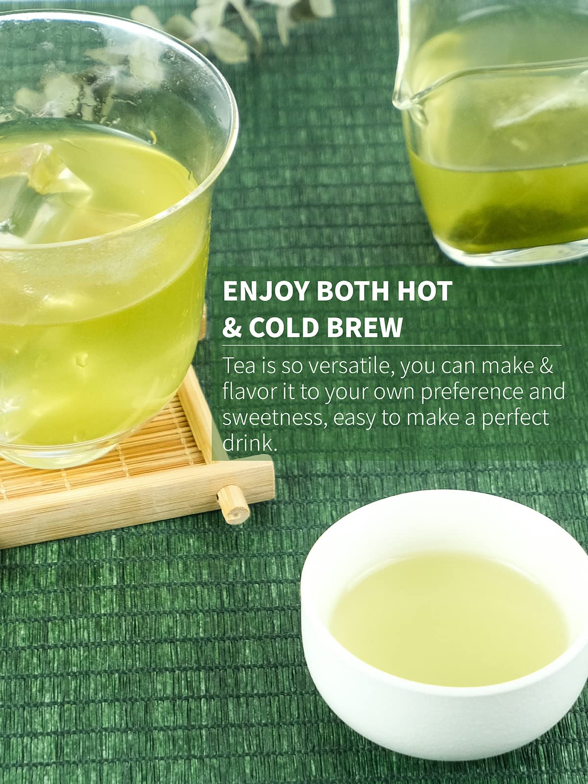 Teelux Matcha Green Tea Bags, Classic Premium Japanese Matcha + Sencha Green Tea, Super Antioxidant, Zero Calories, Caffeinated,