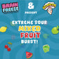 Brain Freeze Mixed Fruit Dried Candy | Freeze Dried Sour Crunch | Fun Snack & Party Treat | Travel-Friendly, 2.2 oz Pack of 1