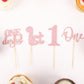 24Pack First Birthday Cupcake Topper - Glitter Pink One Cupcake Picks,1St Birthday Cupcake Decorations Supplies (Pink)