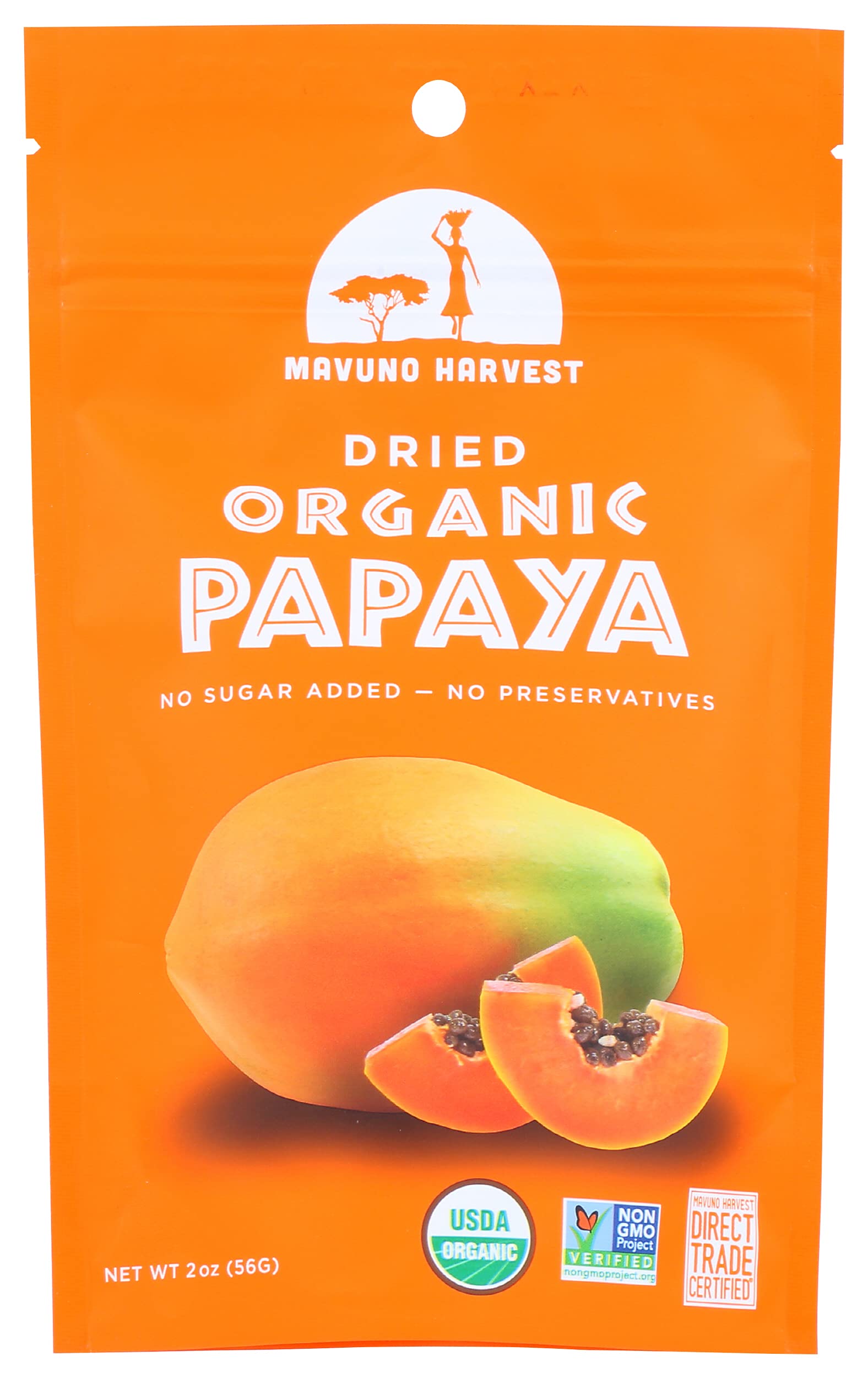 Mavuno Harvest Dried Papaya Organic 2 Oz