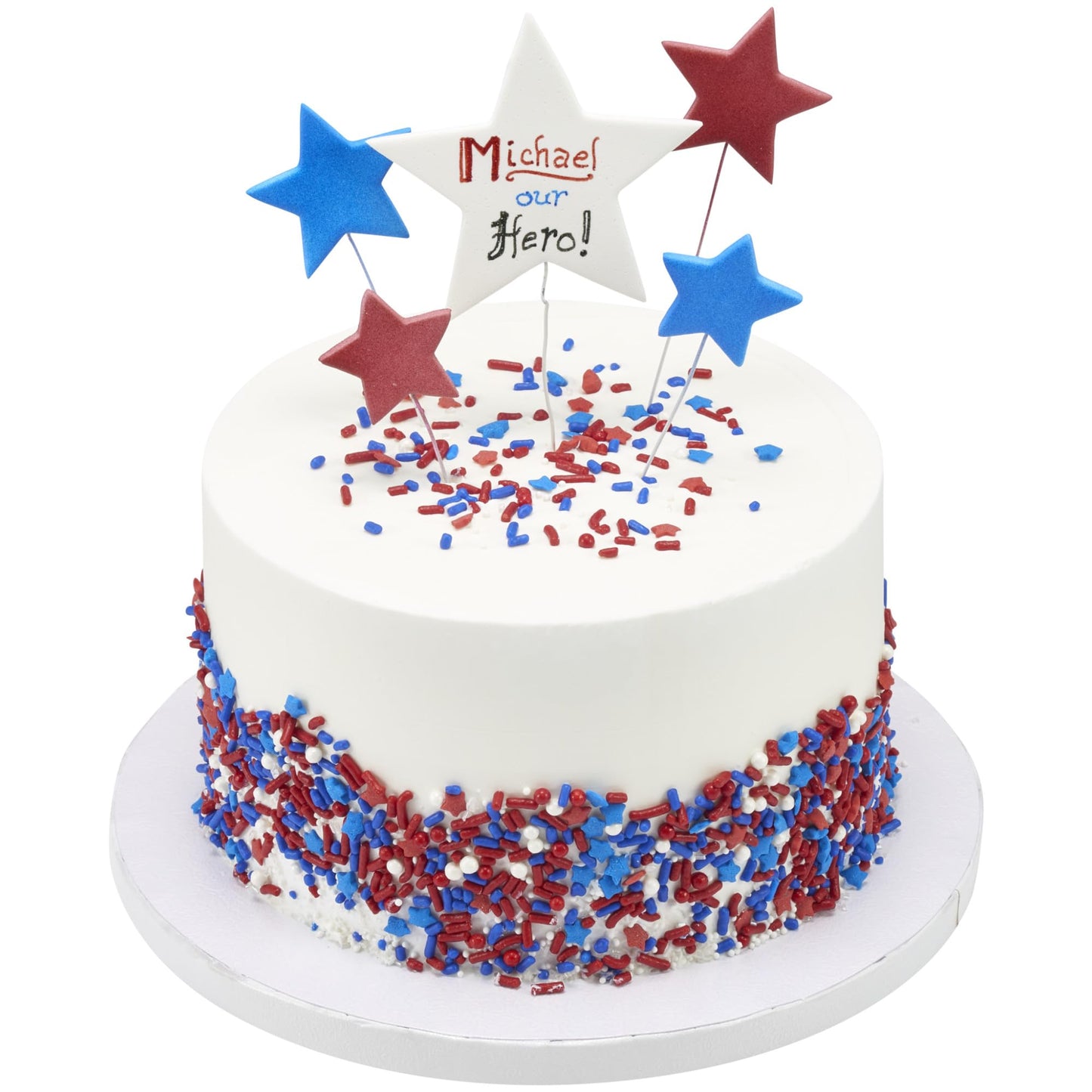 Decopac Patriotic Fusion Mix Candy Sprinkles, 26Oz, Fancy Sprinkles In Handheld Container, Edible Sprinkles For Celebration Cakes, Cupcakes, Cookies And Donuts