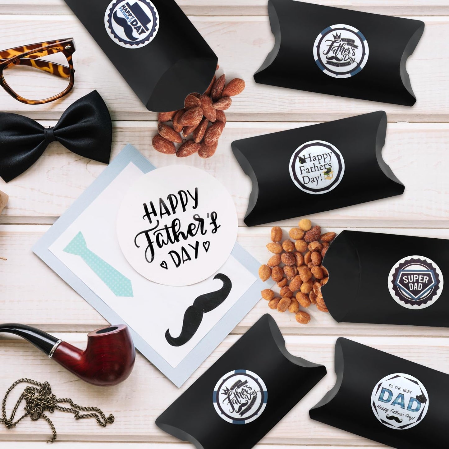 Simple Orchards Fathers Day Nut Gift Baskets - 6 Pillow Boxes of Fresh Nuts, Perfectly Packaged for Dad Celebrations