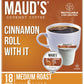 Maud'S Cinnamon Roll Flavored Coffee Pods, 18 Ct | Cinnamon Roll With It Flavor | 100% Arabica Medium Roast Coffee | Solar Energ