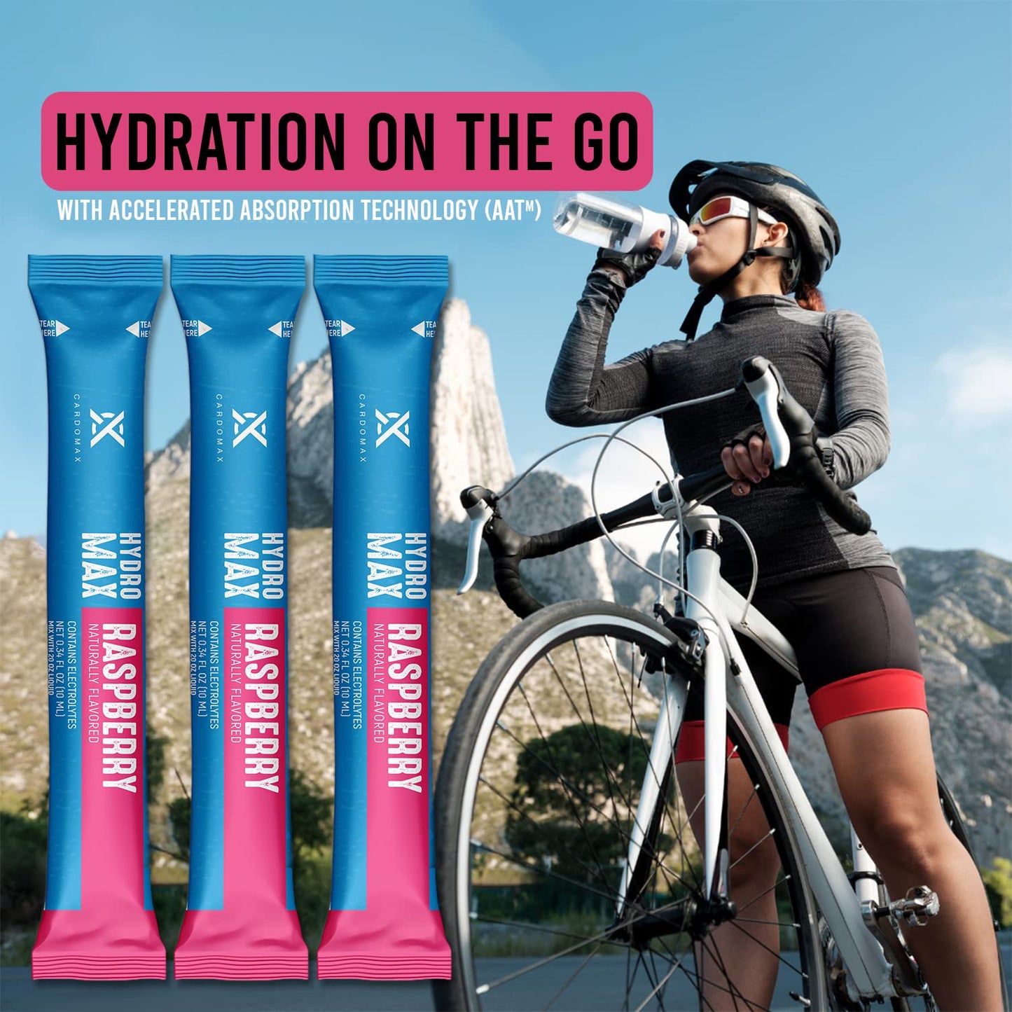 Cardomax Hydration Drink Mix - Hydromax Electrolyte Packets, Zero Calories, Sugar-Free, Keto-Friendly - 15 Single Serve Sticks (