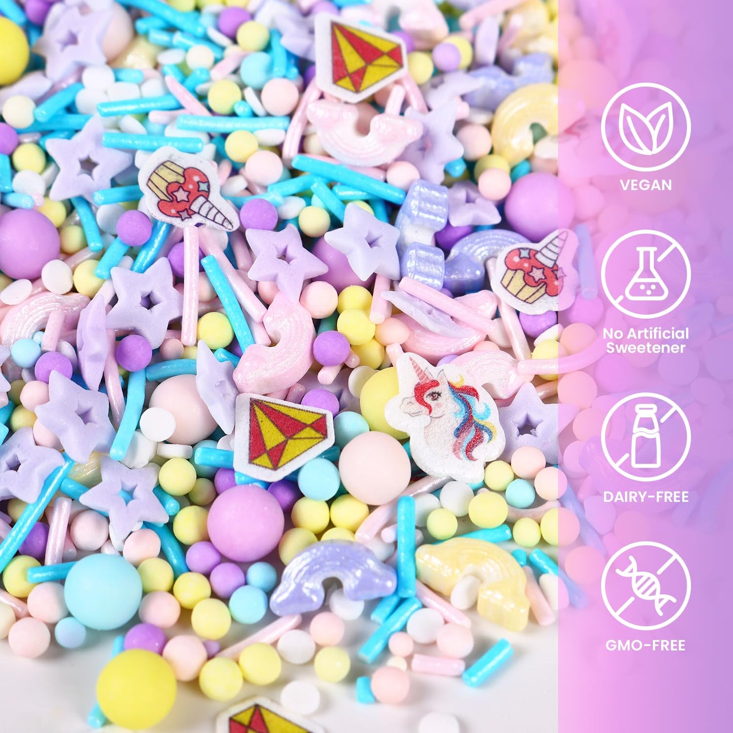 Unicorn Sprinkles Mix | Pink Blue Purple Rainbow | Sprinkles For Cake Decorating | Cupcake Toppers | Ice Cream | Cookie | Fancy