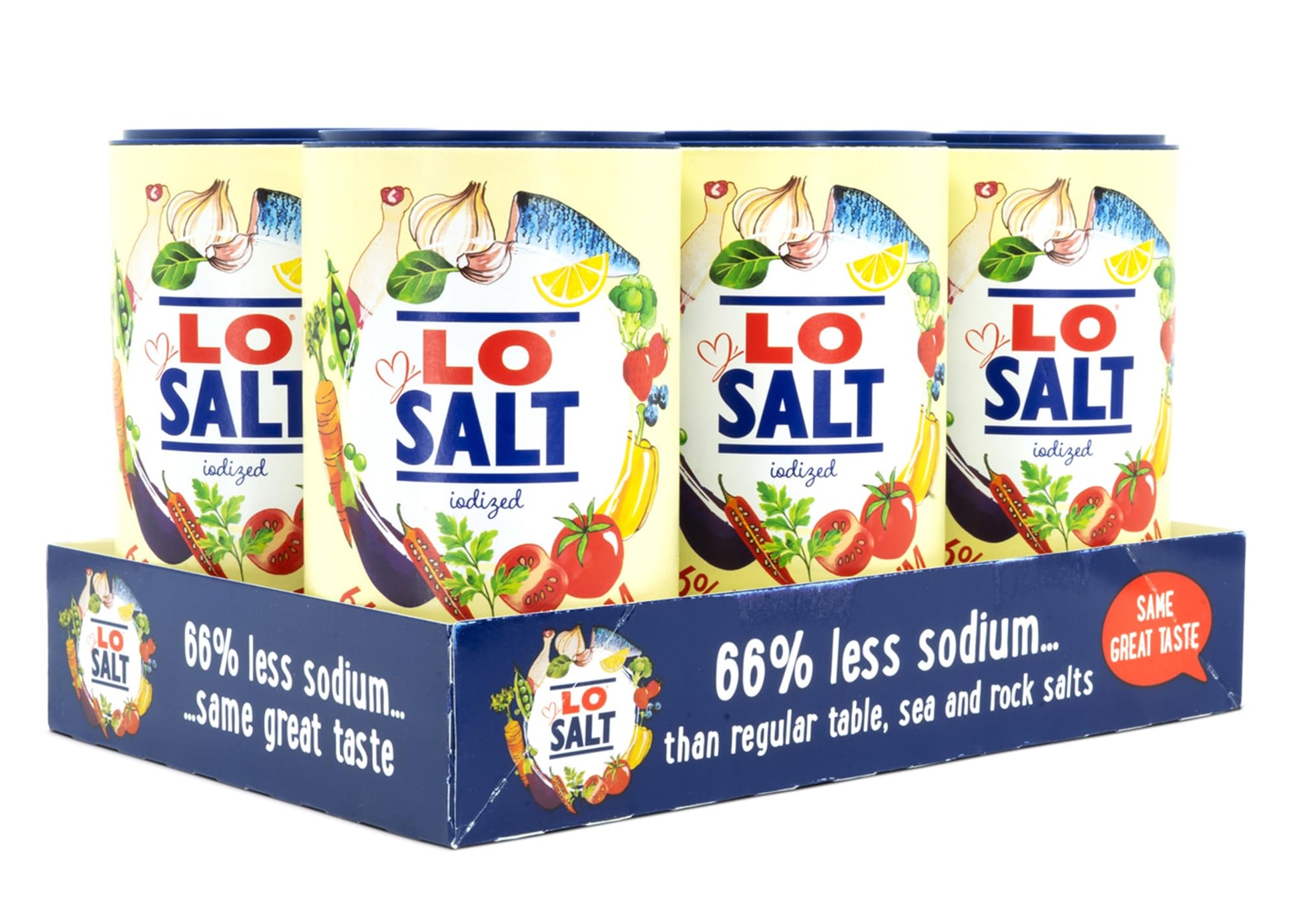 LoSalt Reduced Sodium Iodized Salt Alternative, 12.3oz Tub, Pack of 6