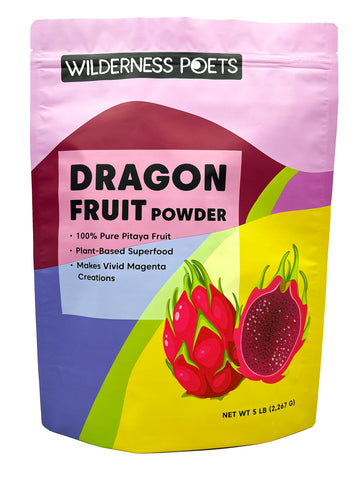Wilderness Poets Freeze Dried Dragon Fruit Powder - Pitahaya Powder (80 Ounce - 5 Pound)