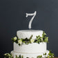 Number Cake Topper 7, Uniideco Silver Rhinestone Premium Metal Bling Bling Cake Decor, Sparkly Happy Birthday Wedding Anniversar