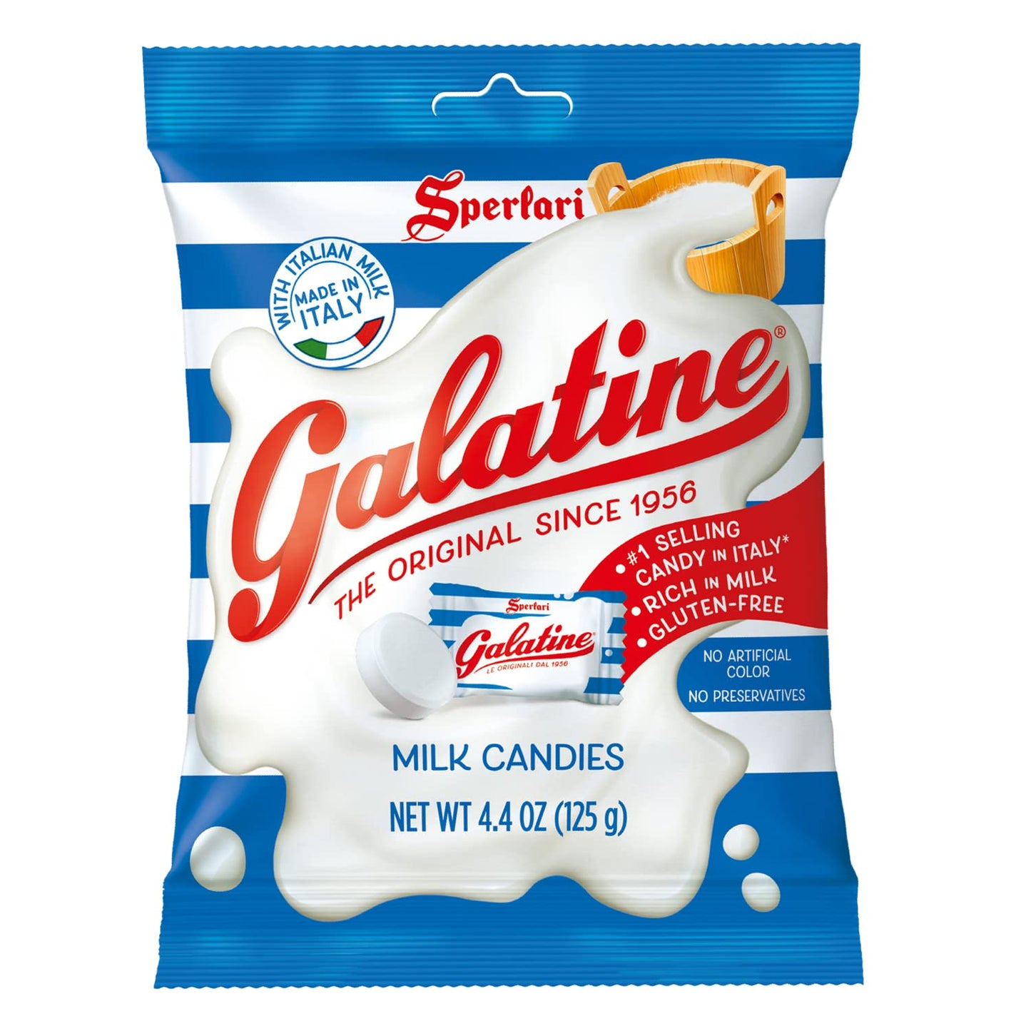 Sperlari Galatine Milk Candy Bags, Individually Wrapped, 4.4 oz, Original, Pack of 1